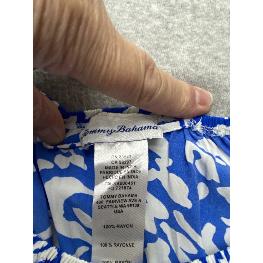 Tommy Bahama Dress‎ Womens Small Floral Rayon Tiered Off Shoulder Pockets Summer - Picture 5 of 10
